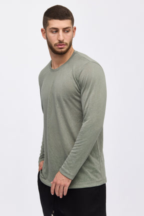 Crew Milano Relaxed Linen Long Sleeve T-Shirt