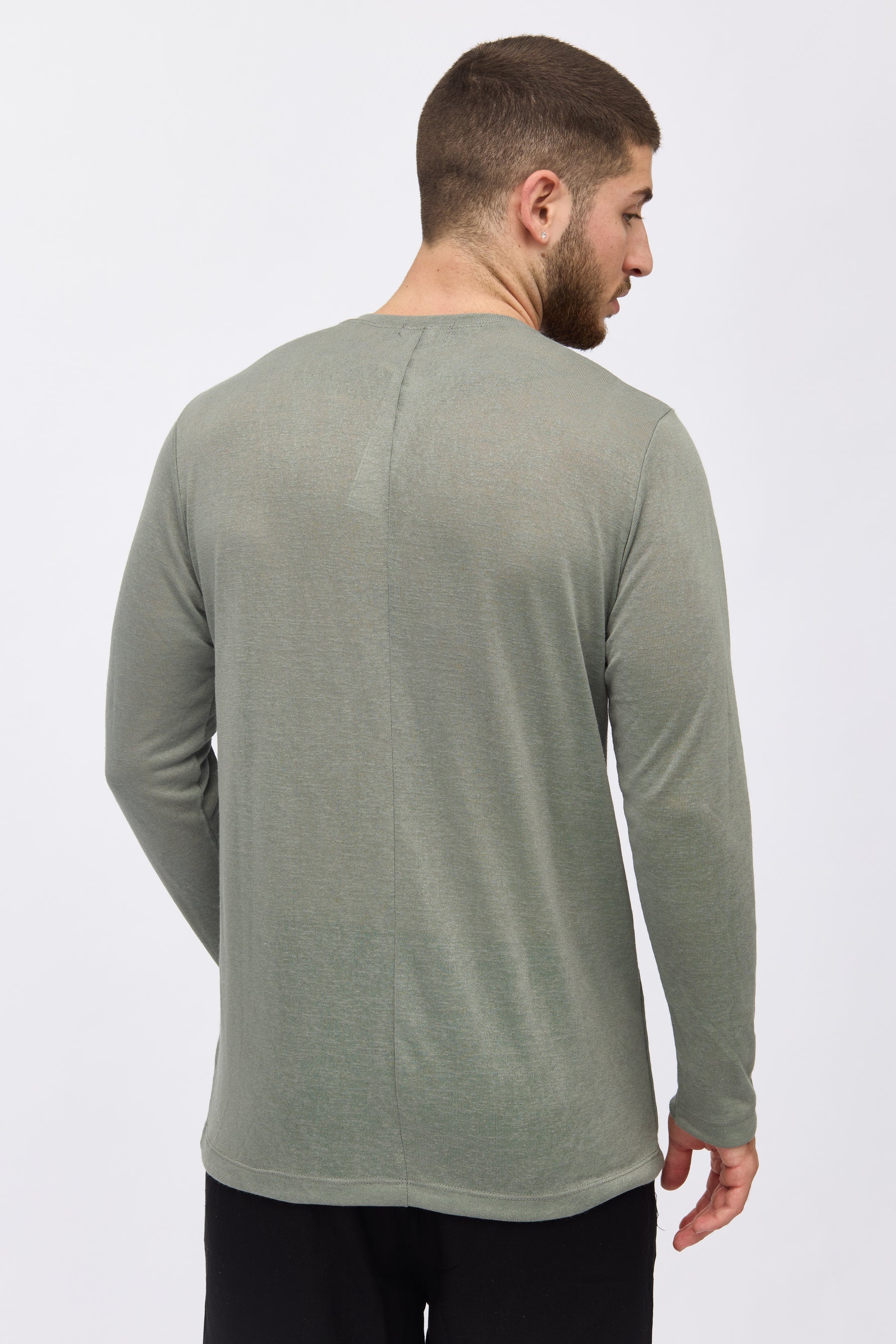 Crew Milano Relaxed Linen Long Sleeve T-Shirt