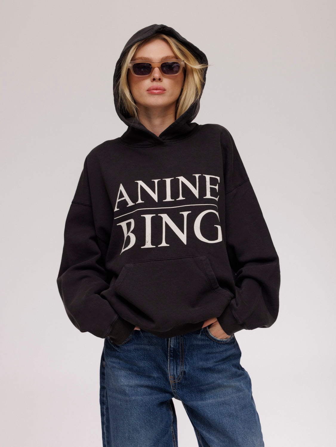Anine Bing Harvey Sweatshirt Serif - Vintage Black