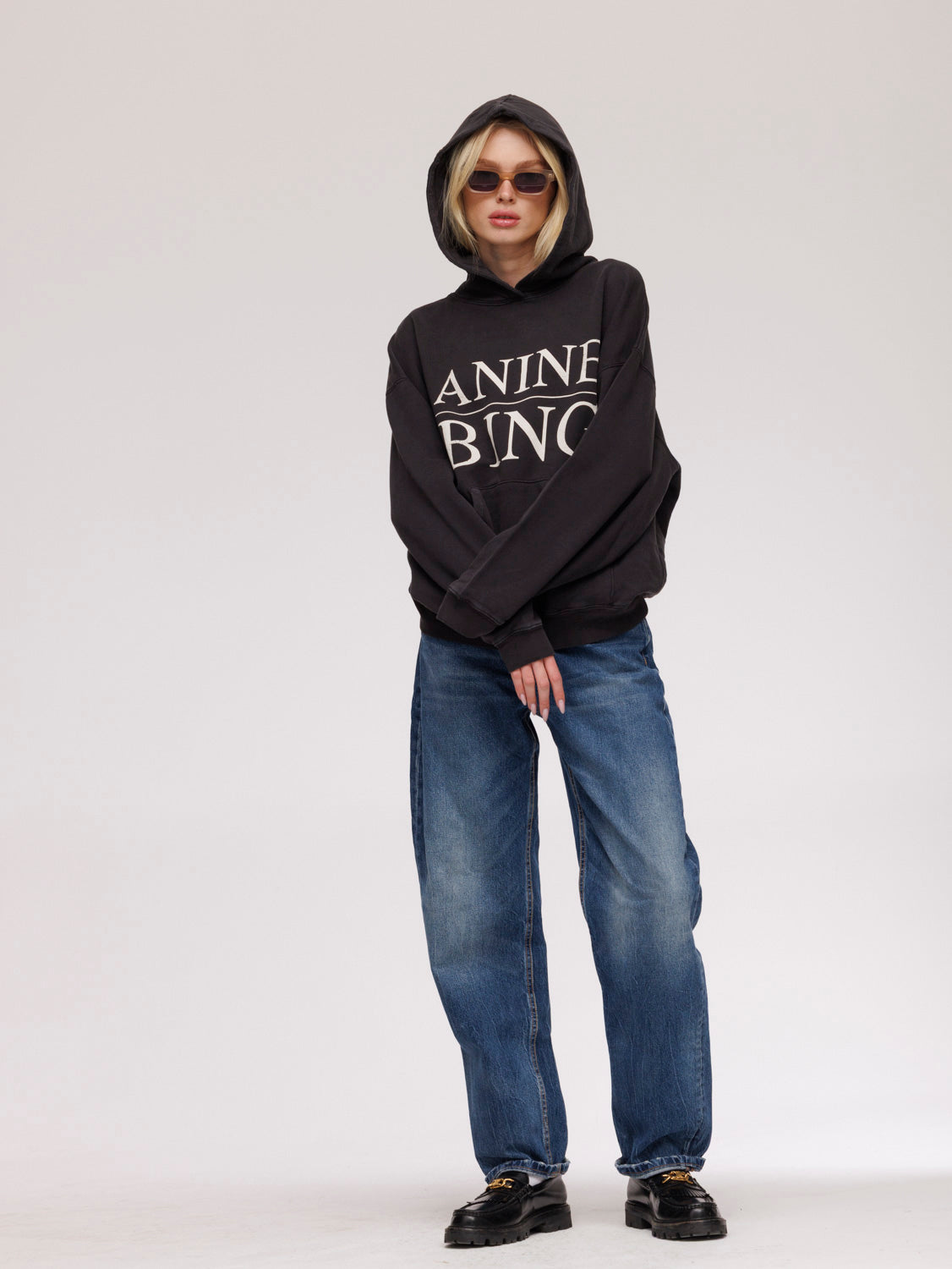 Anine Bing Harvey Sweatshirt Serif - Vintage Black