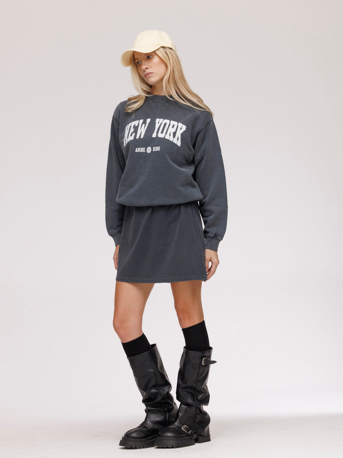 Anine Bing Ramona Sweatshirt University New York - Washed Black