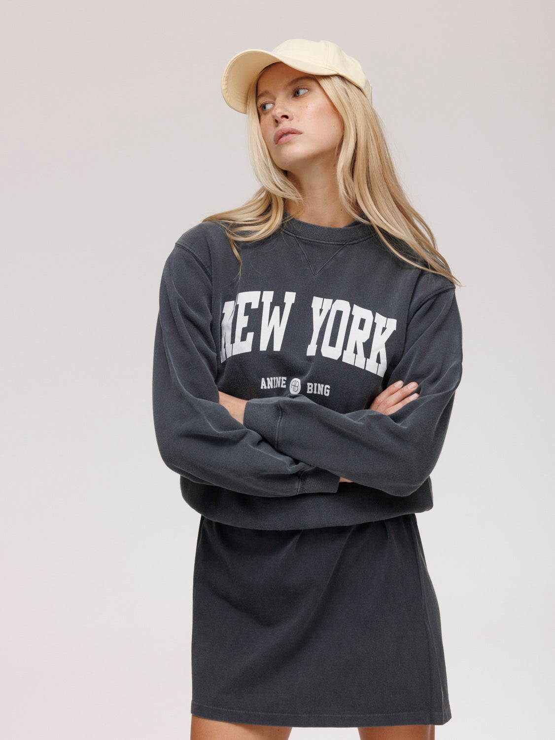 Anine Bing Ramona Sweatshirt University New York - Washed Black