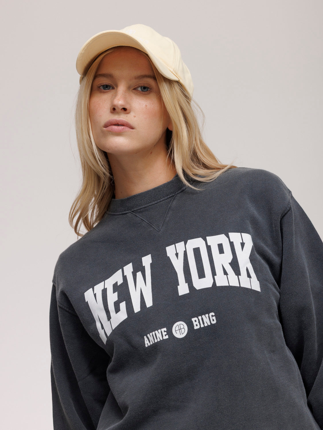 Anine Bing Ramona Sweatshirt University New York - Washed Black