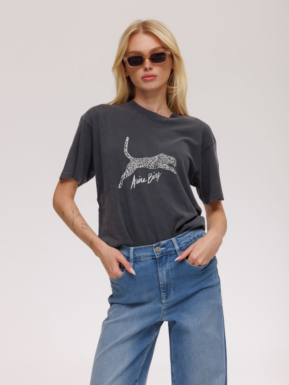 Anine Bing Walker T-Shirt Spotted Leopard
