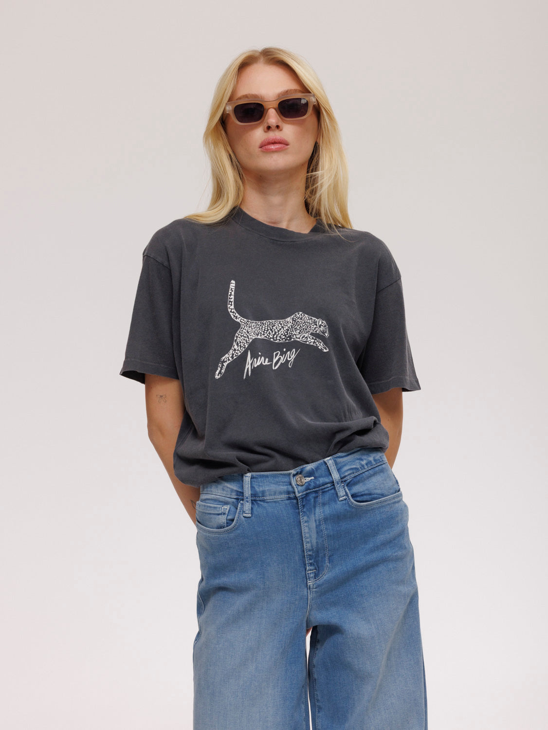 Anine Bing Walker T-Shirt Spotted Leopard