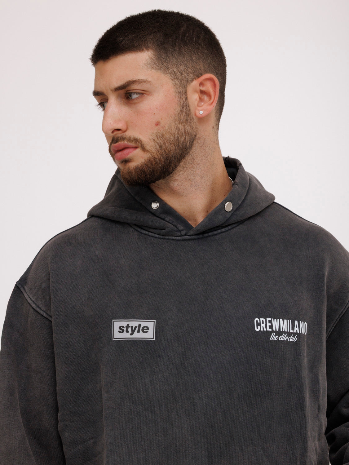 CREW MILANO Relax Style Sticker Hoodie