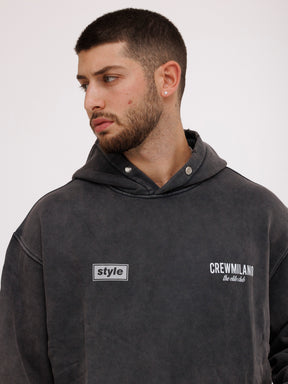 CREW MILANO Relax Style Sticker Hoodie