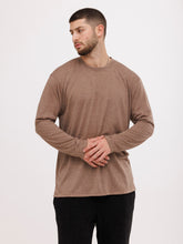 CREW Milano Linen Long Sleeve T-Shirt Brown