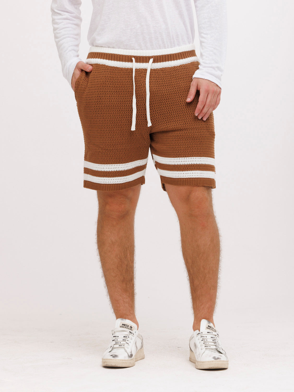 CREW Milano Tennis Shorts Knitwear Brown