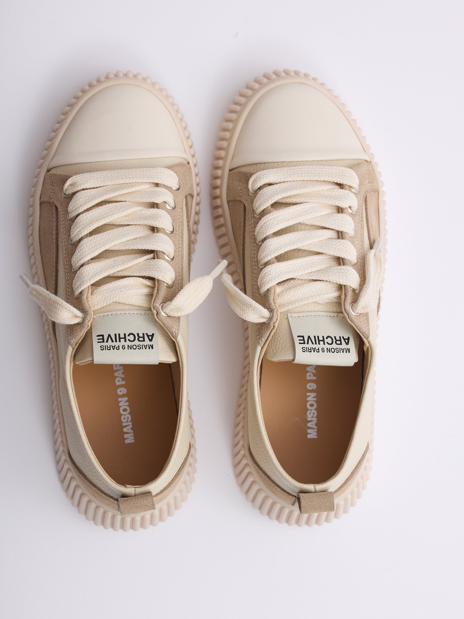 MAISON 9 PARIS Sneakers - Cream Mix/Suede Leather