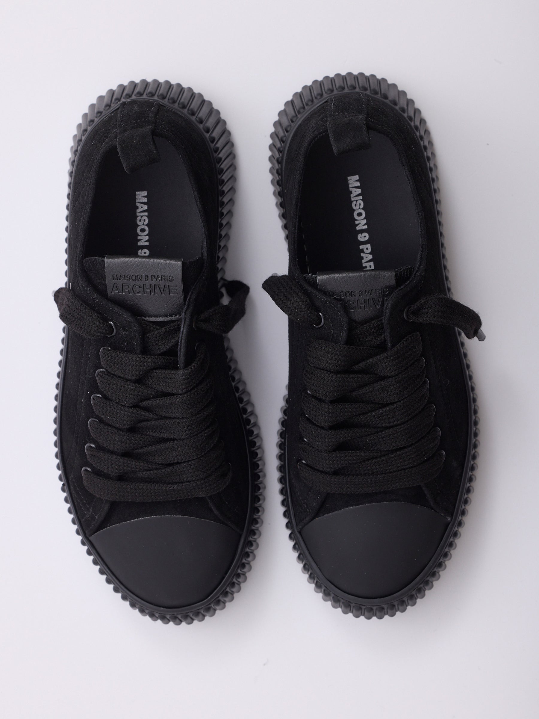 MAISON 9 PARIS Sneakers - Black/Black Suede Leather