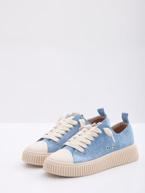 MAISON 9 PARIS Sneakers - Blue Jeans Suede Leather