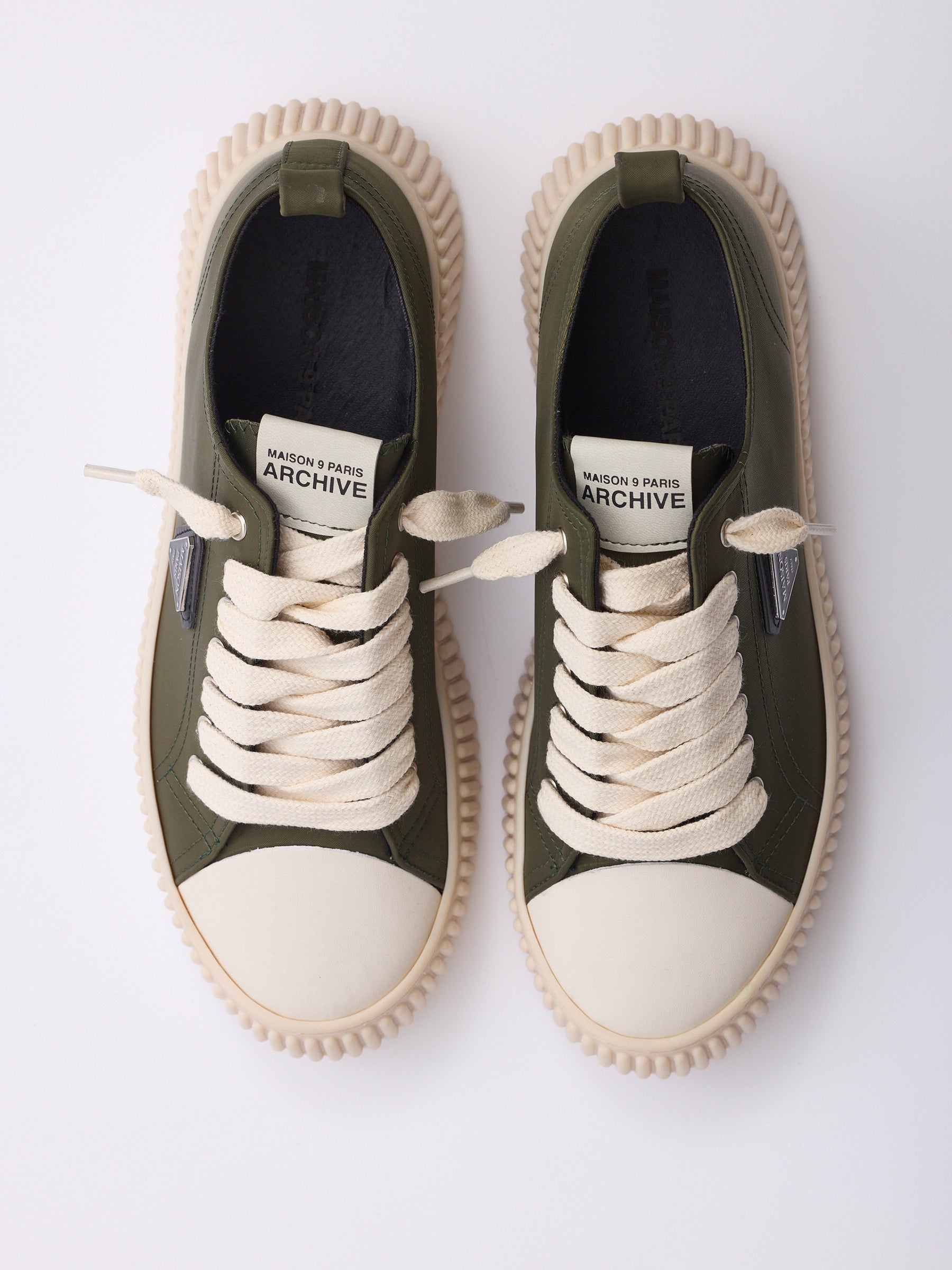 MAISON 9 PARIS Sneakers - Green Leather Plate