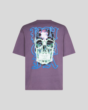 PHOBIA BLUE T-SHIRT WITH SKULL PRINT