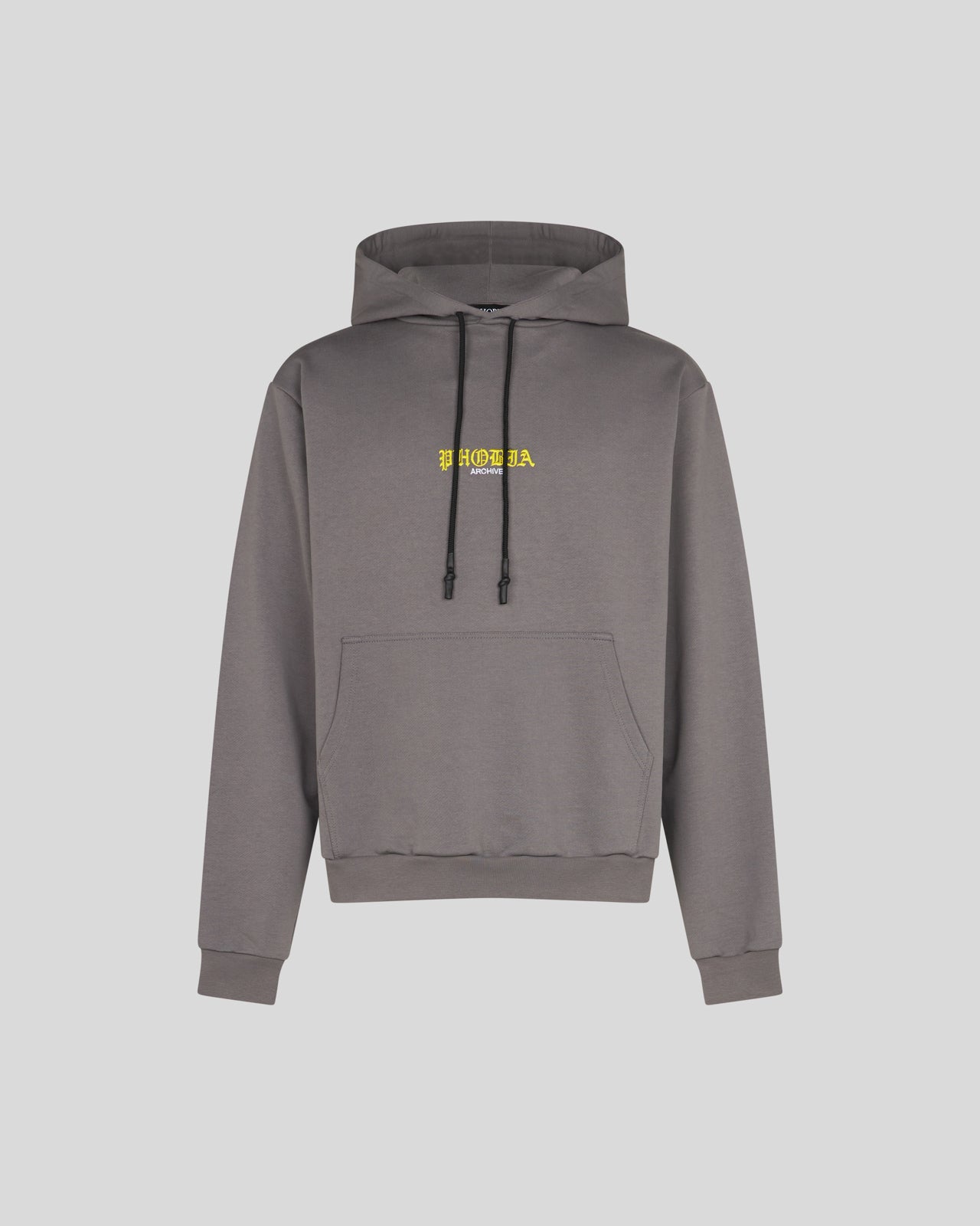 PHOBIA GREY HOODIE WITH SKULL PRINT