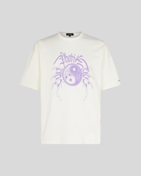 PHOBIA WHITE T-SHIRT WITH LILAC YIN&YANG PRINT