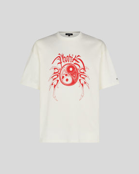 PHOBIA WHITE T-SHIRT WITH RED YIN&YANG PRINT