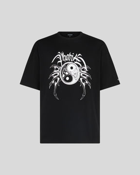 PHOBIA BLACK T-SHIRT WITH WHITE YIN&YANG PRINT