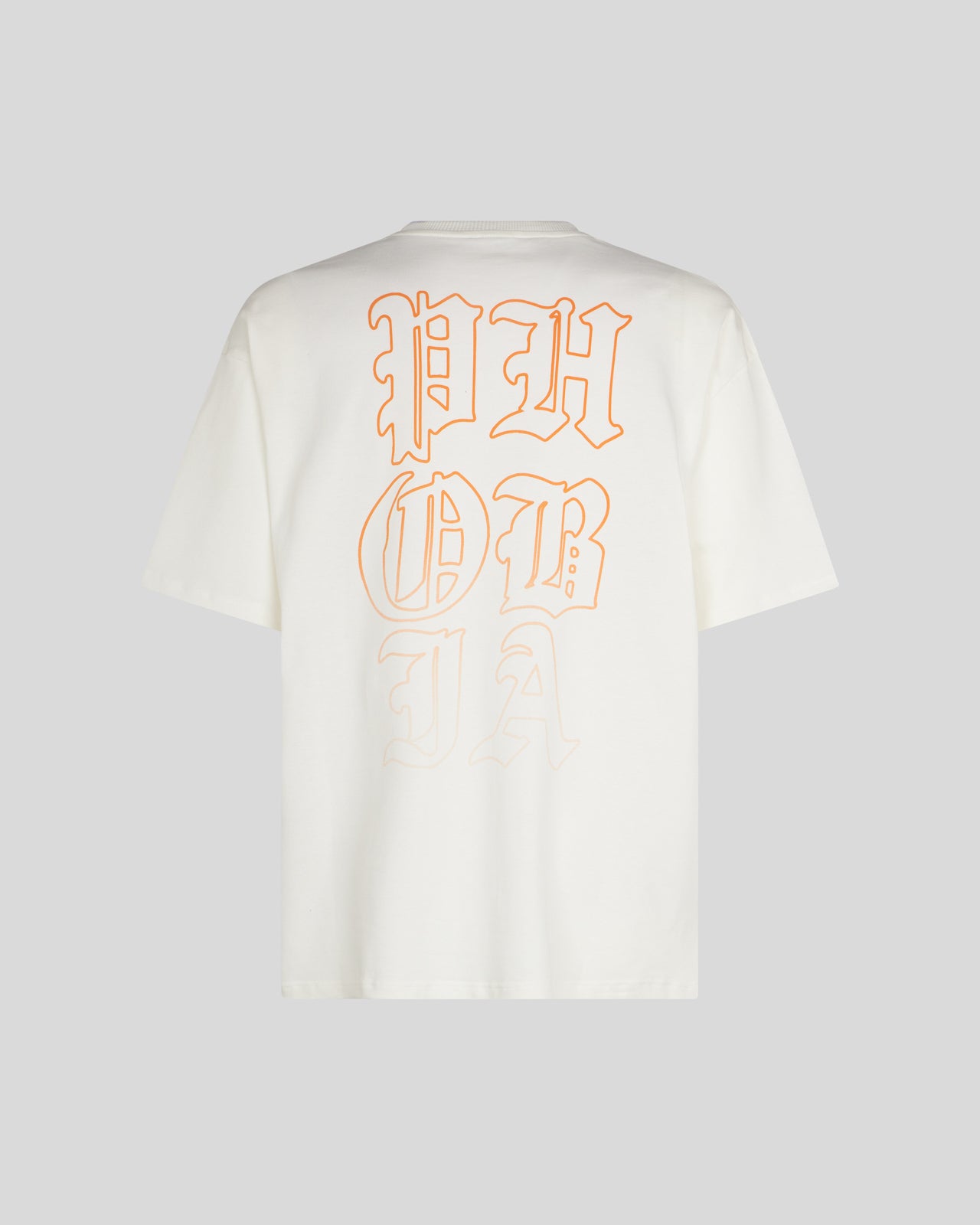 PHOBIA WHITE T-SHIRT WITH ORANGE MOUTH PRINT