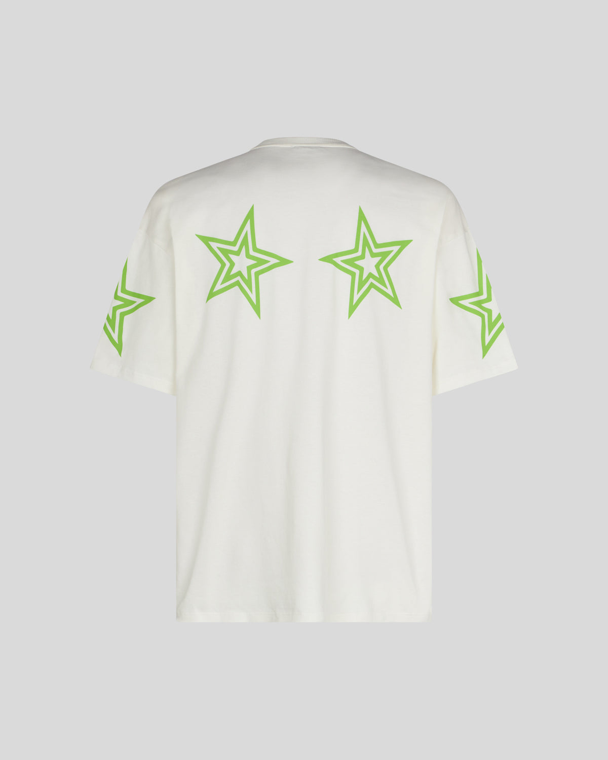 PHOBIA WHITE T-SHIRT WITH GREEN STARS PRINT