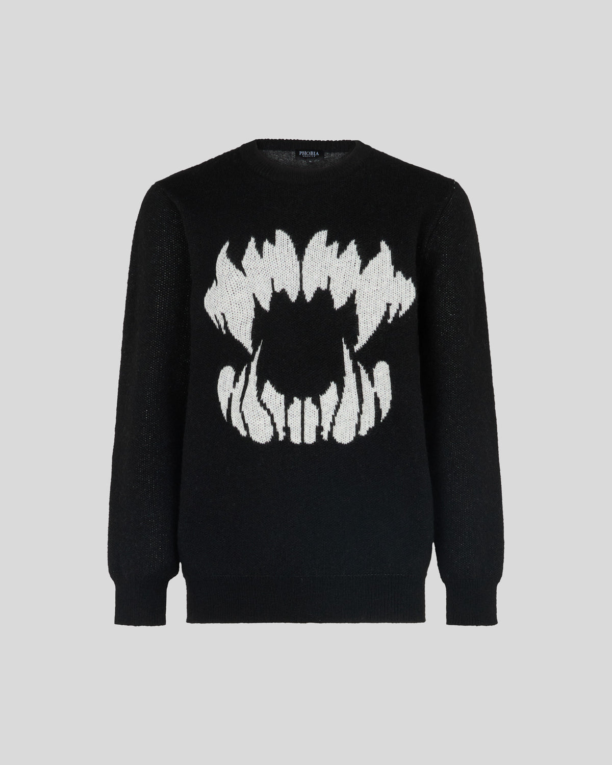PHOBIA BLACK JUMPER WITH WHITE MOUTH