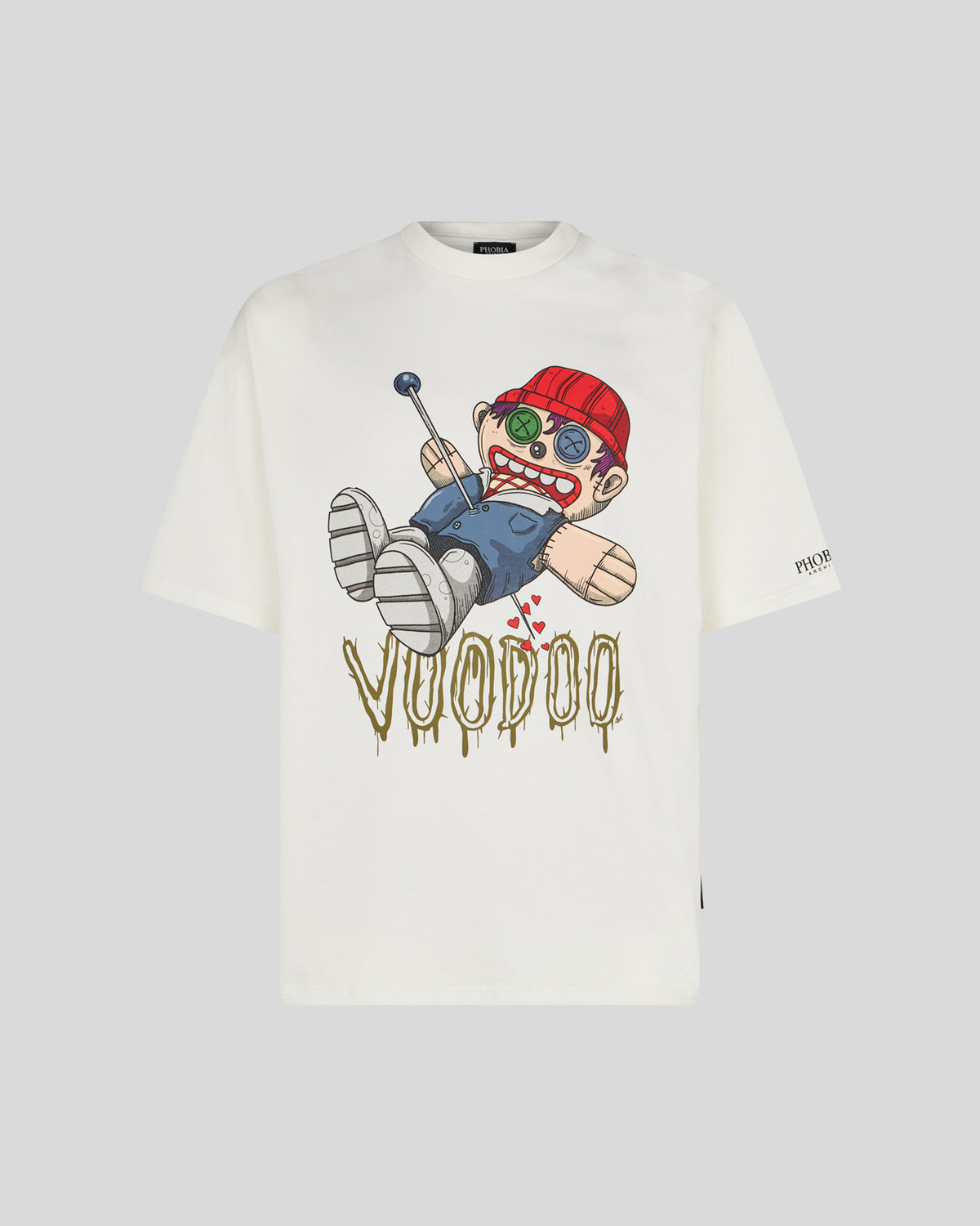 PHOBIA WHITE T-SHIRT WITH TDC VOODOO PRINT