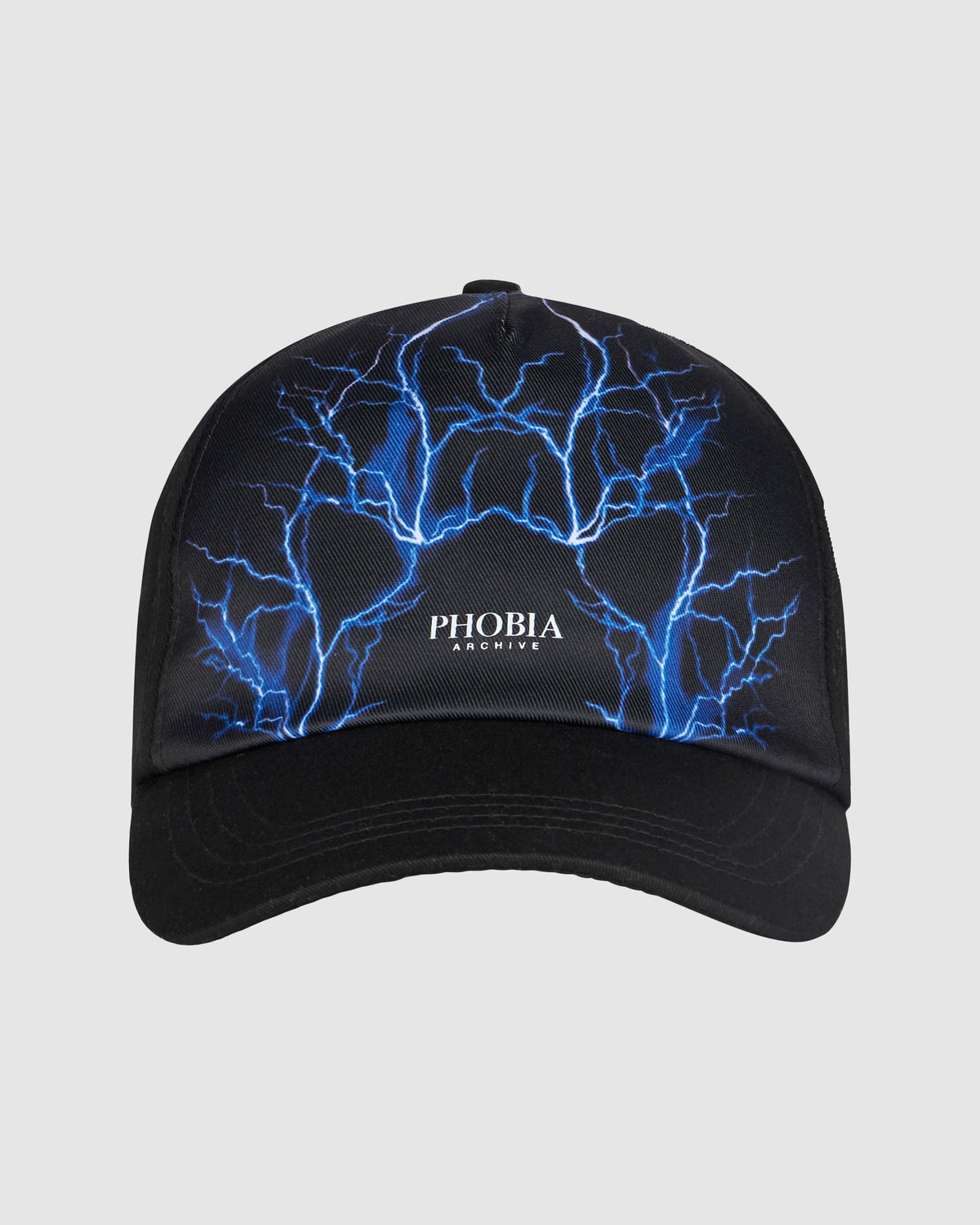 PHOBIA BLACK HAT WITH BLUE LIGHTNING
