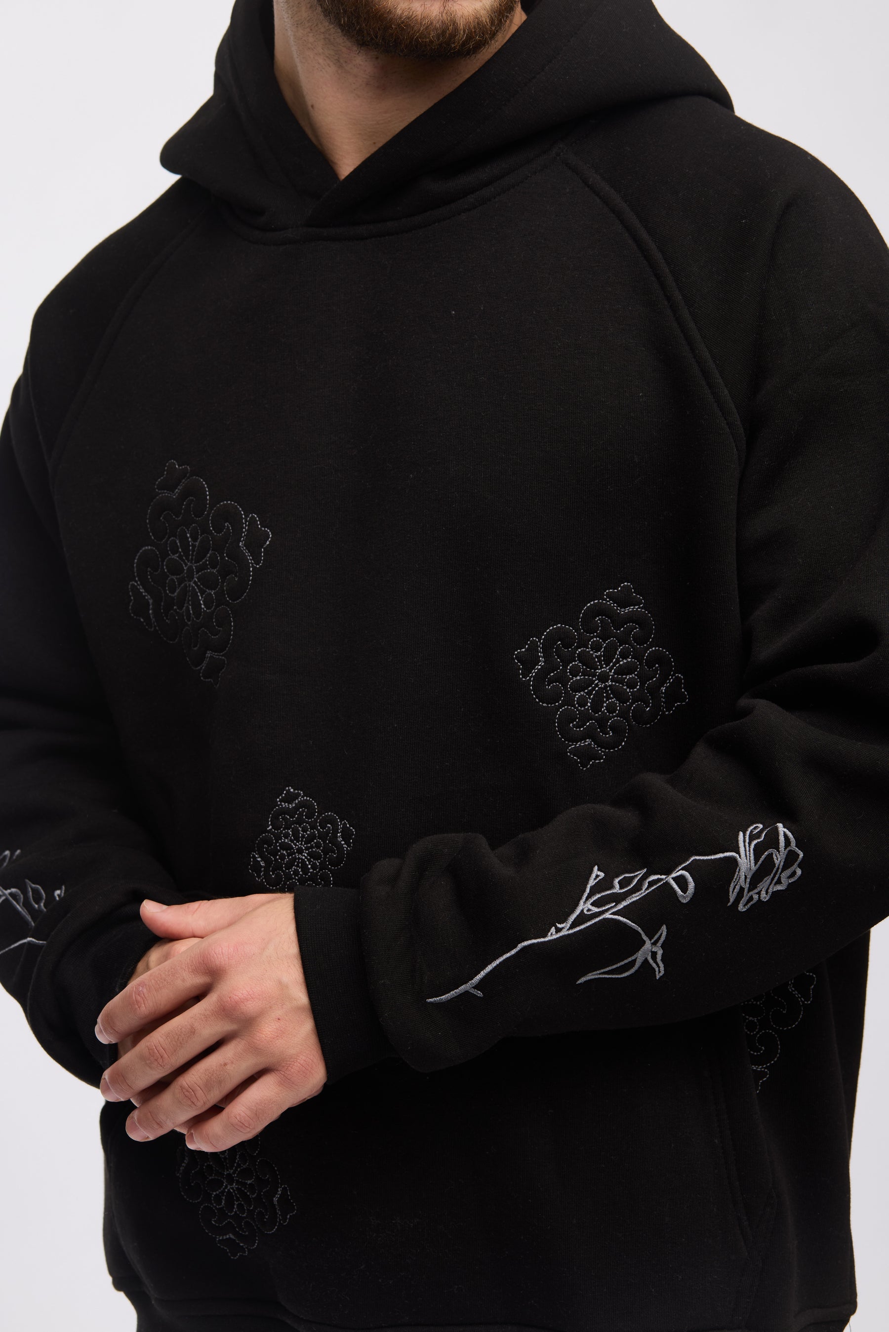 CREW x ANT Floral Embroidery Hoodie