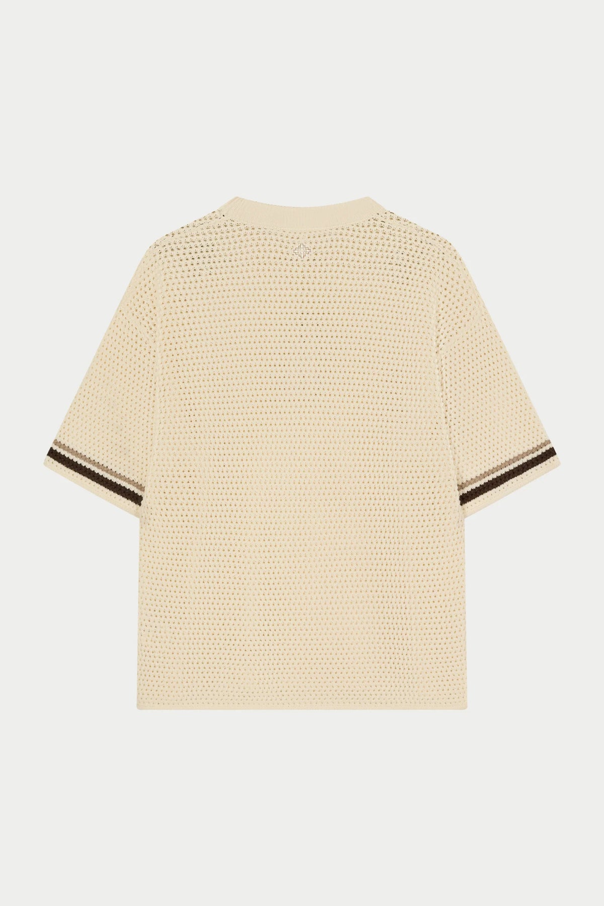 The Couture Club Crochet Knitted Stripe T-Shirt