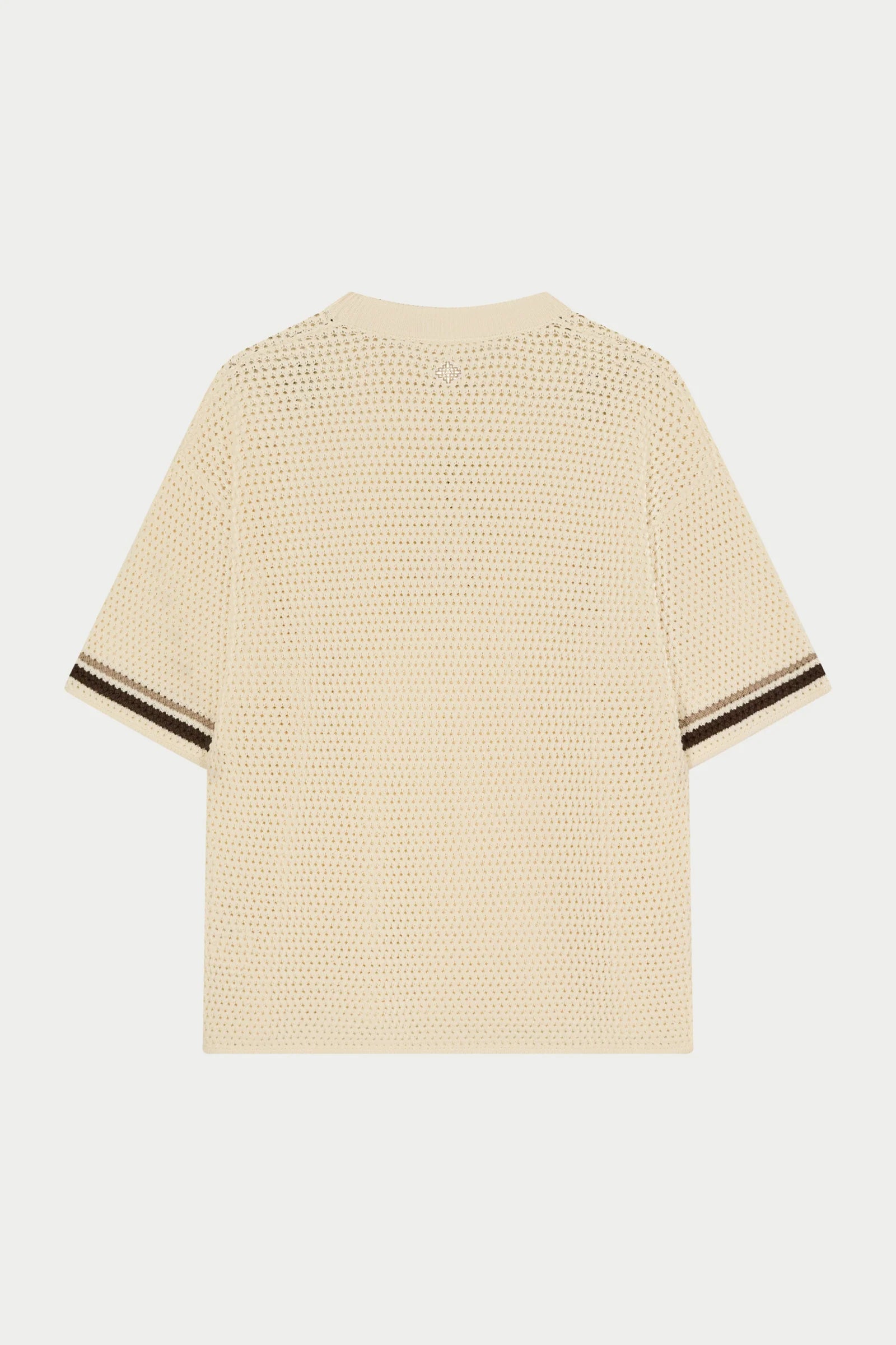 The Couture Club Crochet Knitted Stripe T-Shirt