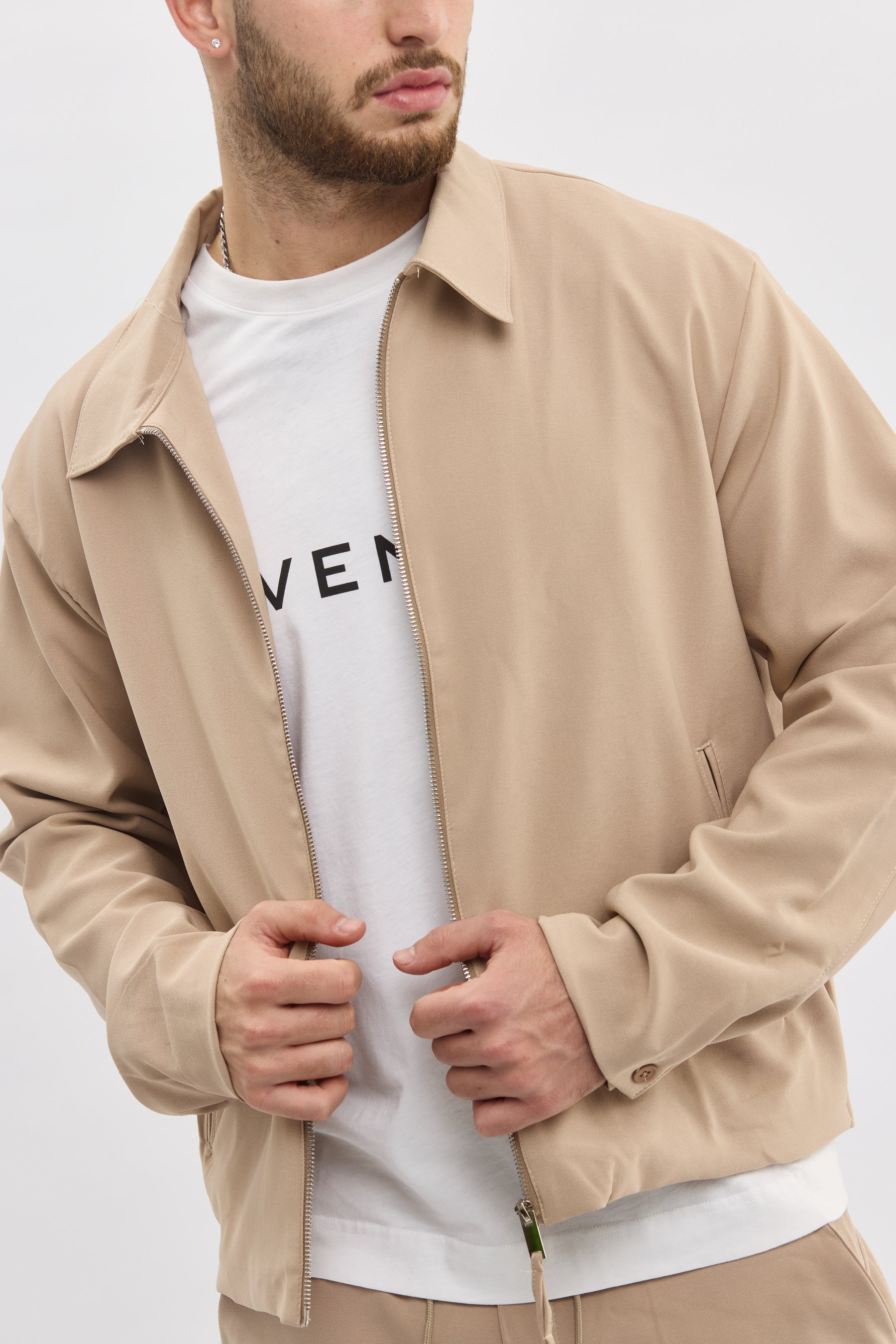 Crew Milano Beige Lightweight Jacket