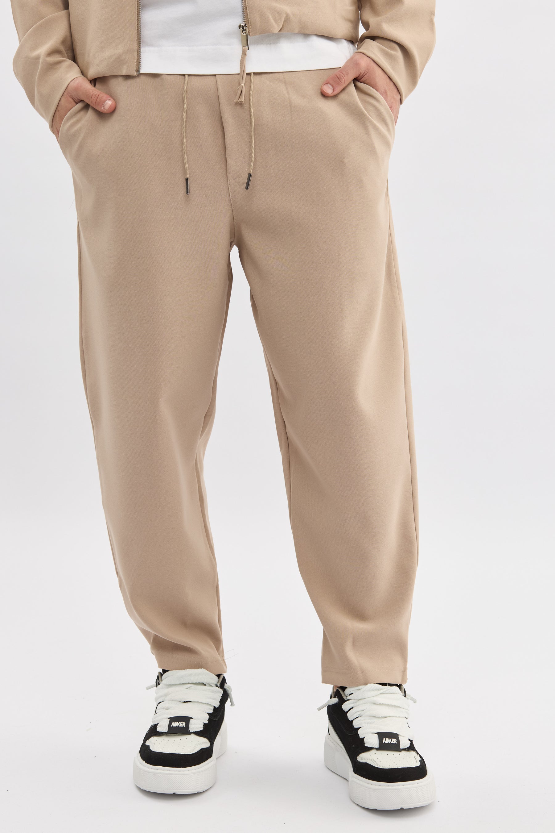 Crew Milano Beige Relaxed Joggers