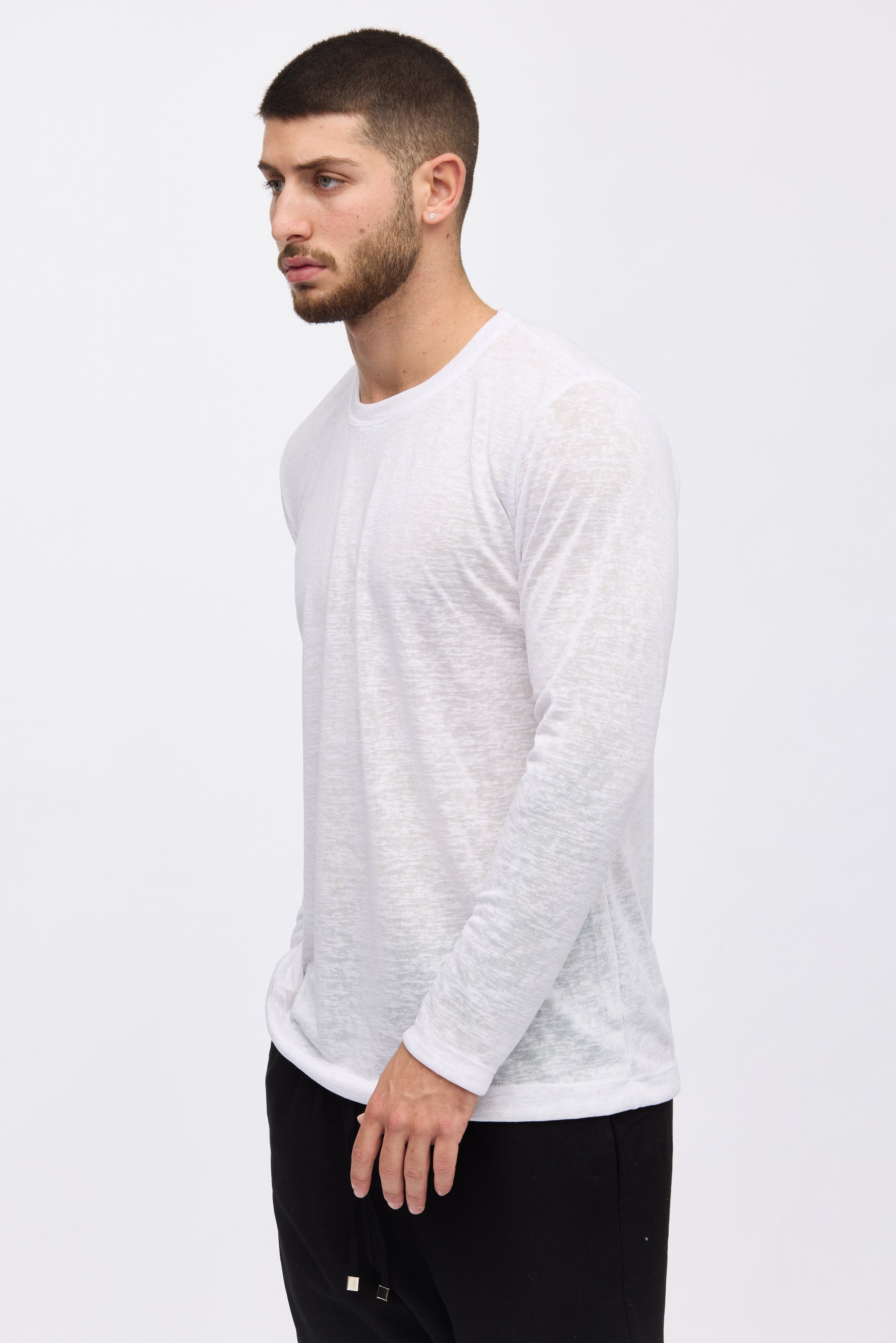 Crew Milano Relaxed Linen Long Sleeve T-Shirt