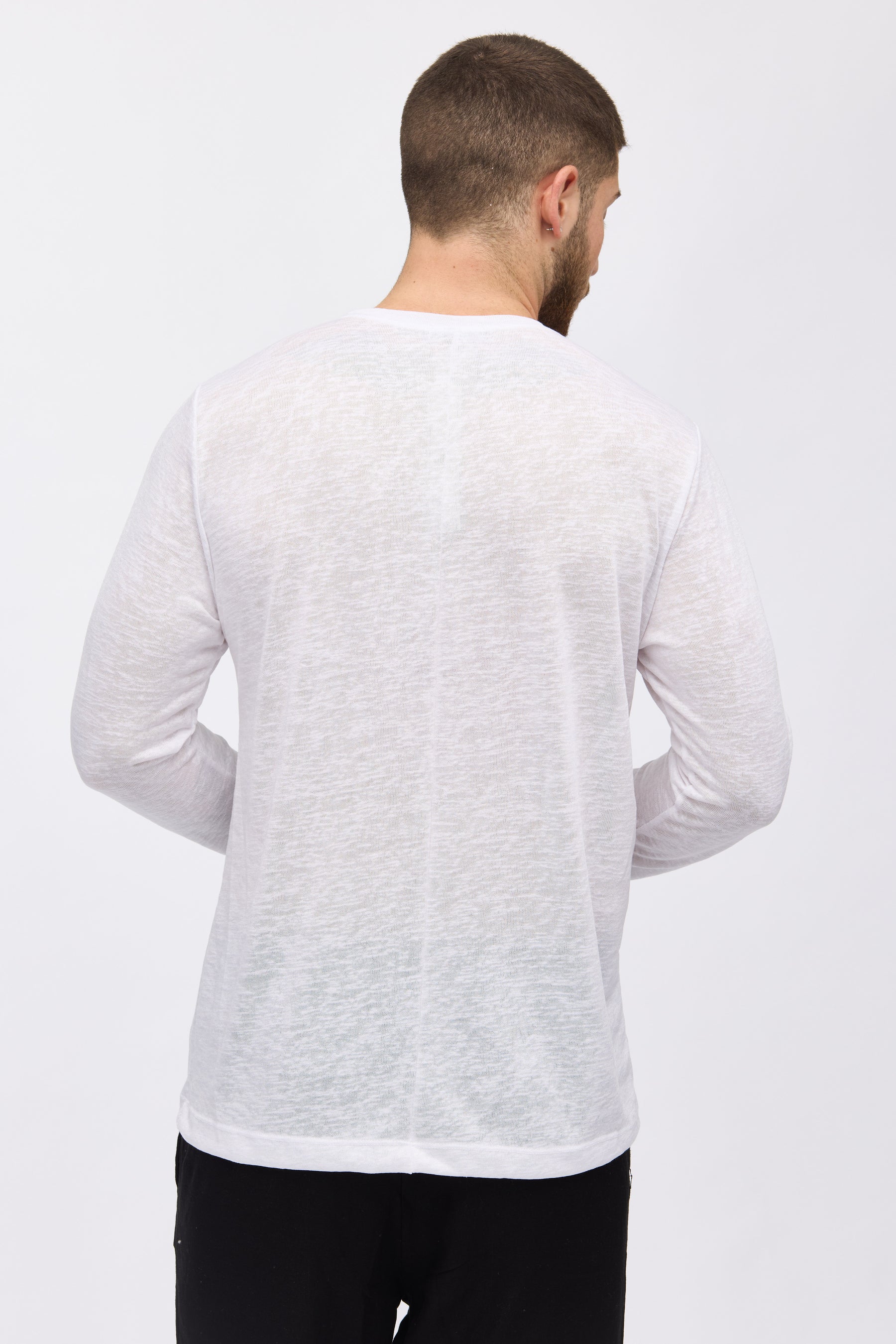 Crew Milano Relaxed Linen Long Sleeve T-Shirt