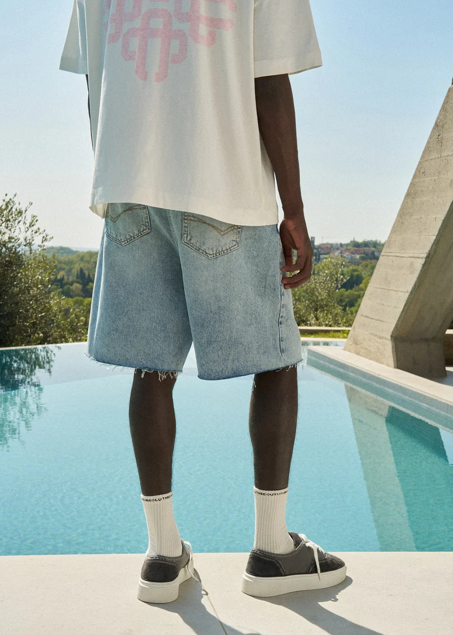 The Couture Club Denim Raw Edge Shorts