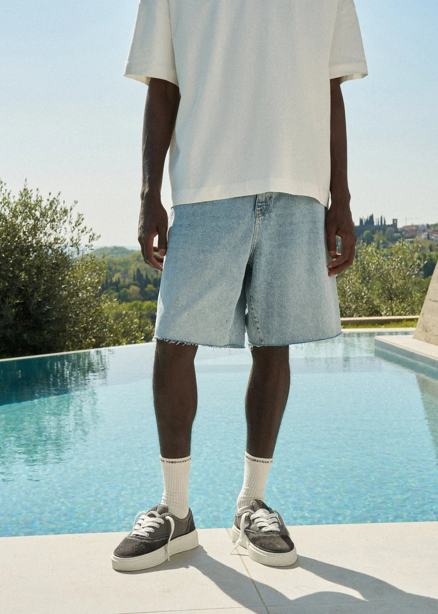 The Couture Club Denim Raw Edge Shorts
