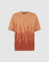 VISION OF SUPER TERRACOTTA T-SHIRT WITH DOUBLE FLAMES