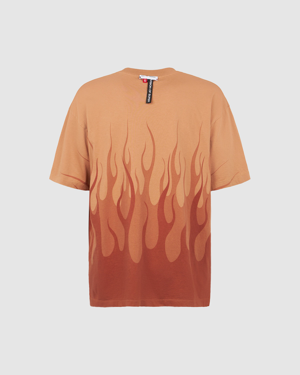 VISION OF SUPER TERRACOTTA T-SHIRT WITH DOUBLE FLAMES