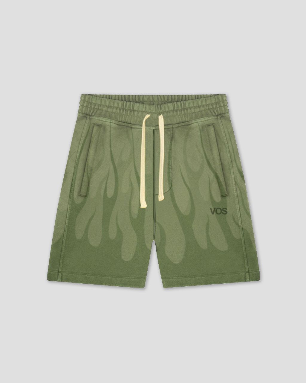 VISION OF SUPER GREEN SHORTS WITH DOUBLE FLAMES