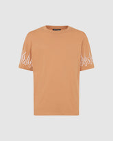 VISION OF SUPER TERRACOTTA T-SHIRT WITH EMBROIDERY FLAME