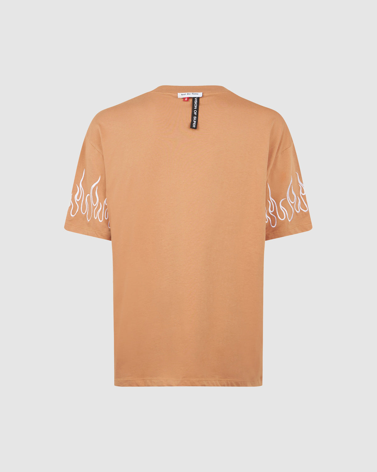 VISION OF SUPER TERRACOTTA T-SHIRT WITH EMBROIDERY FLAME