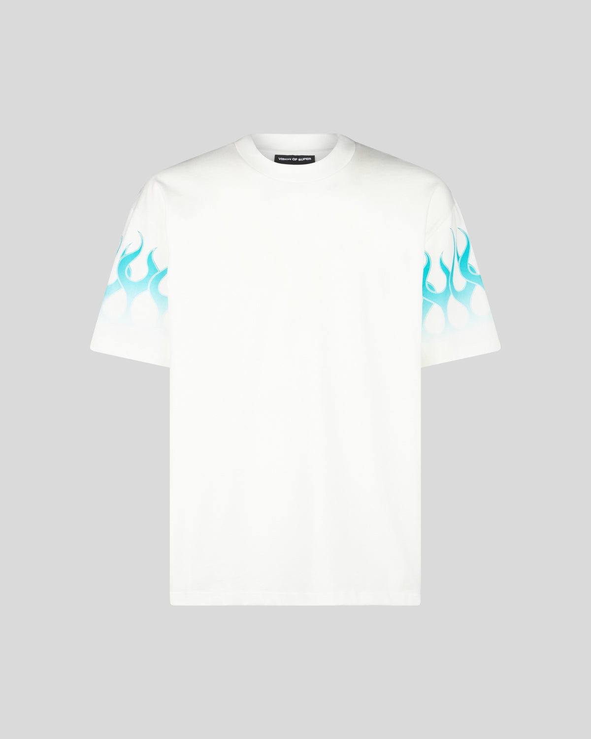 VISION OF SUPER WHITE TSHIRT WITH TIFFANY FLAMES