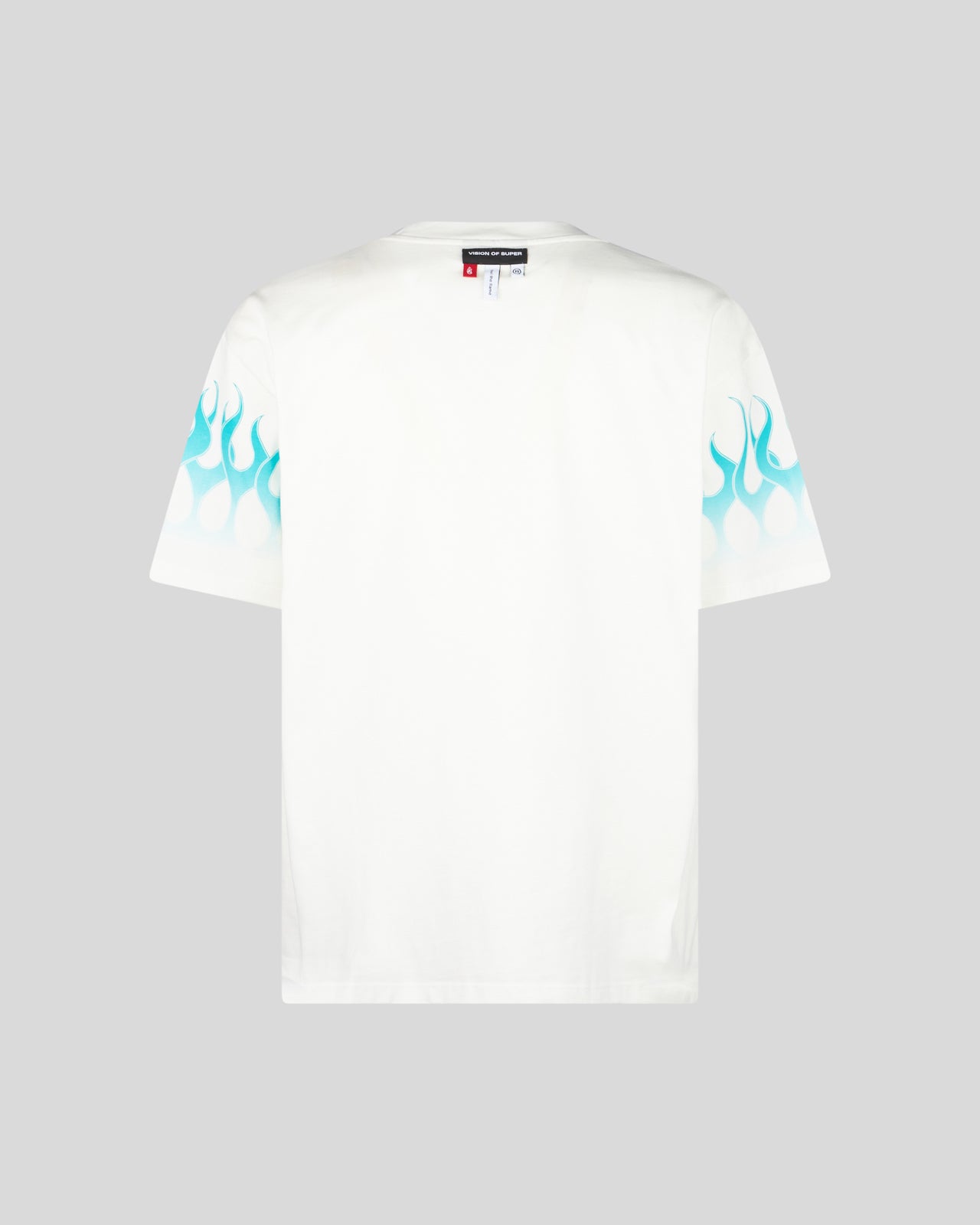 VISION OF SUPER WHITE TSHIRT WITH TIFFANY FLAMES