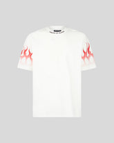 VISION OF SUPER WHITE TSHIRT WITH RED RACING FLAMES