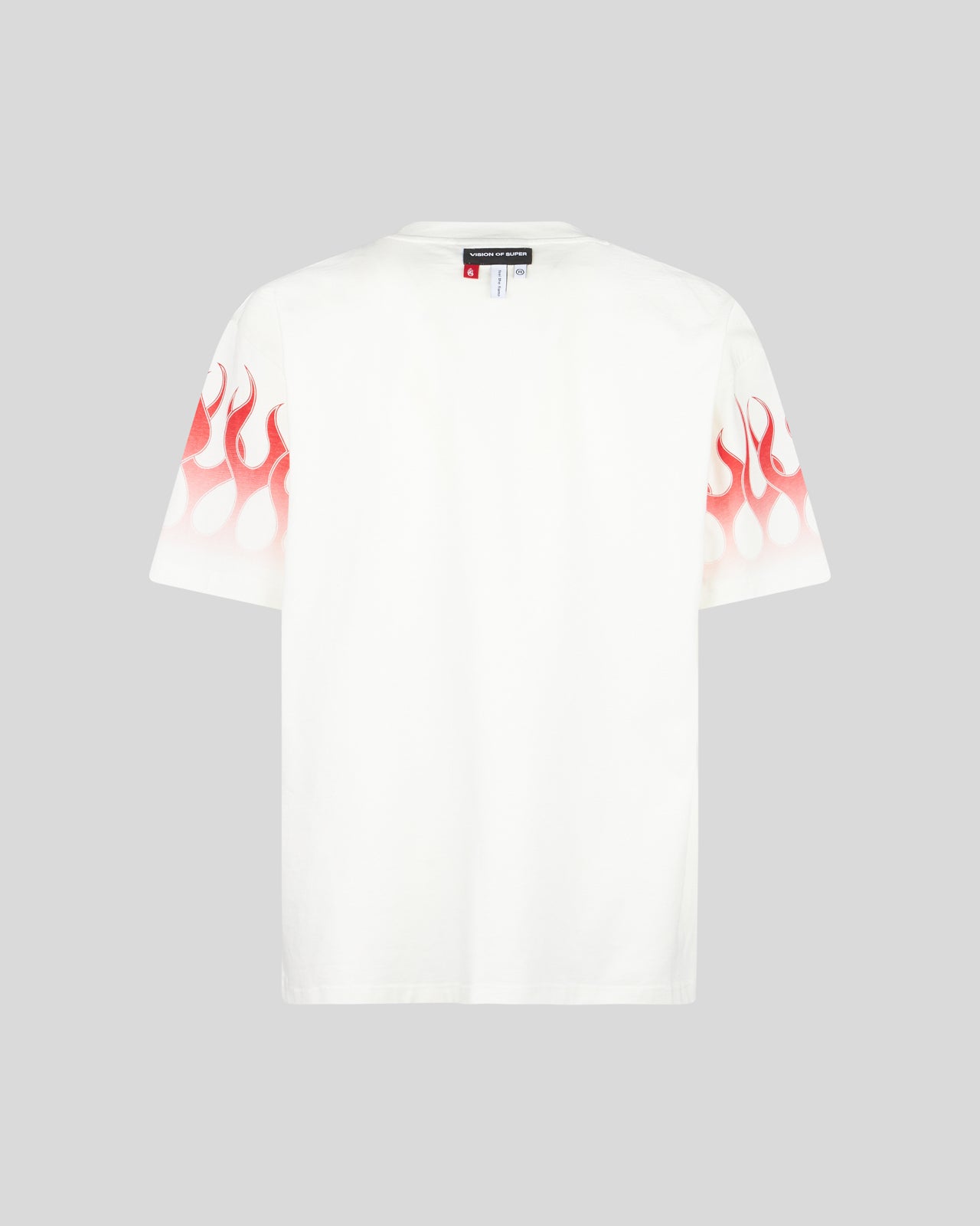 VISION OF SUPER WHITE TSHIRT WITH RED RACING FLAMES