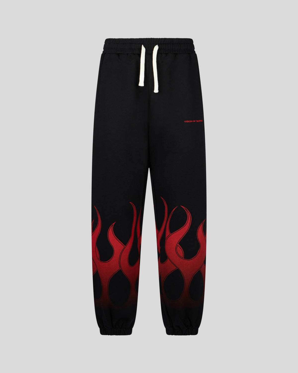 VISION OF SUPER BLACK PANTS WITH RED FLAMES