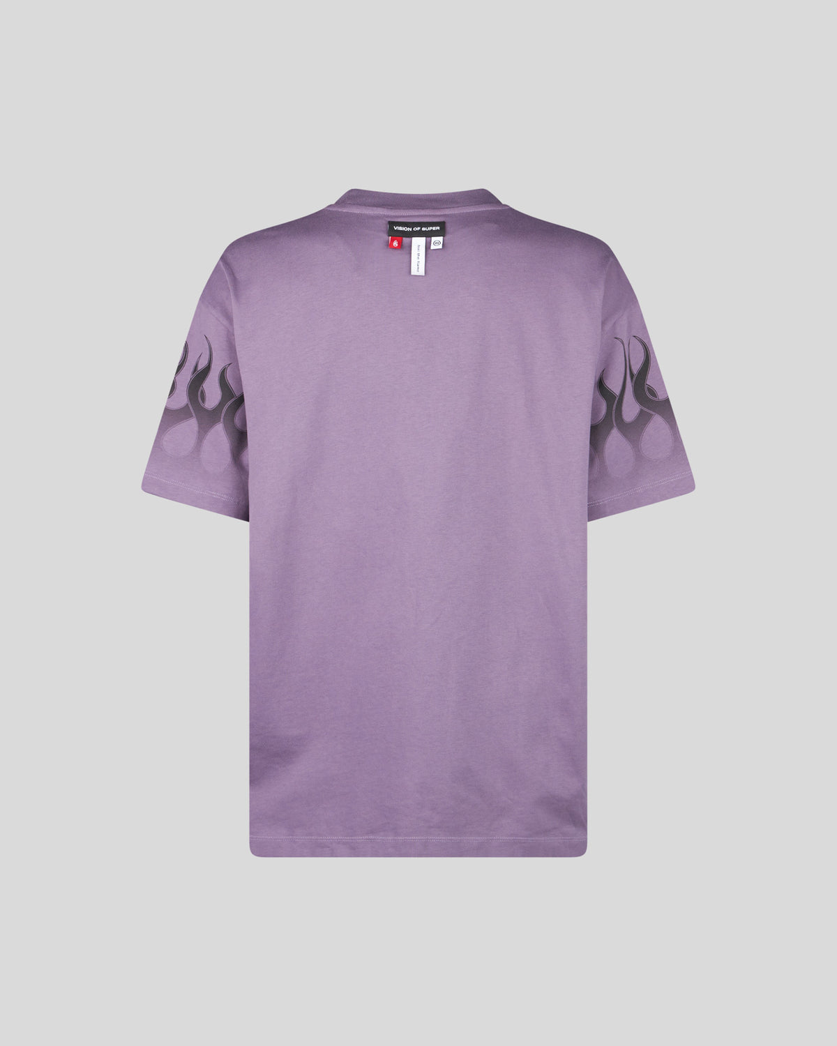 VISION OF SUPER PURPLE T-SHIRT WITH BLACK FLAMES