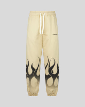 VISION OF SUPER SAND PANTS WITH BLACK FLAMES