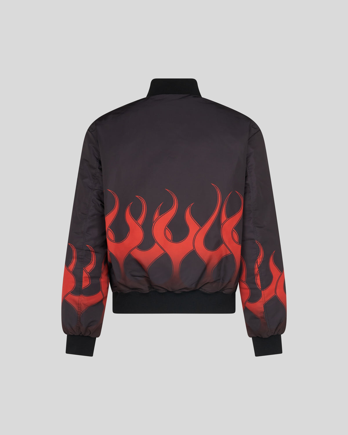 VISION OF SUPER BLACK BOMBER WITH RED PRINT FLAMES