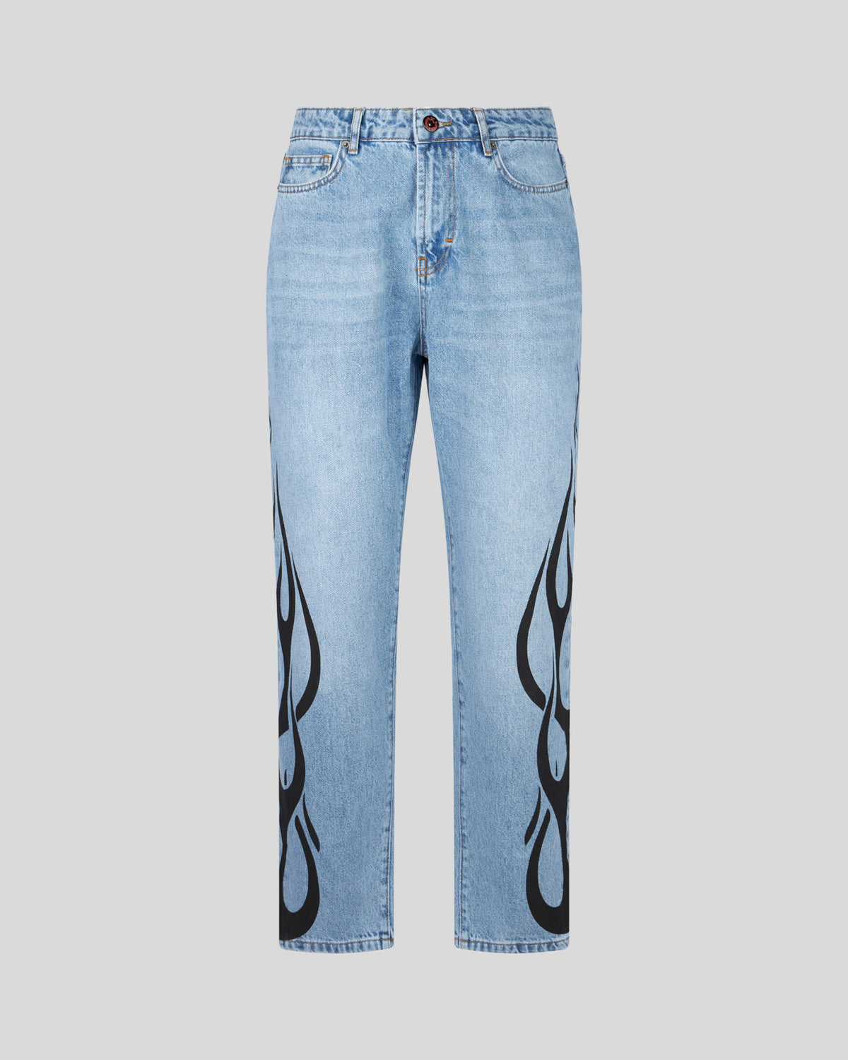 VISION OF SUPER BLUE JEANS WITH BLACK FLAMES